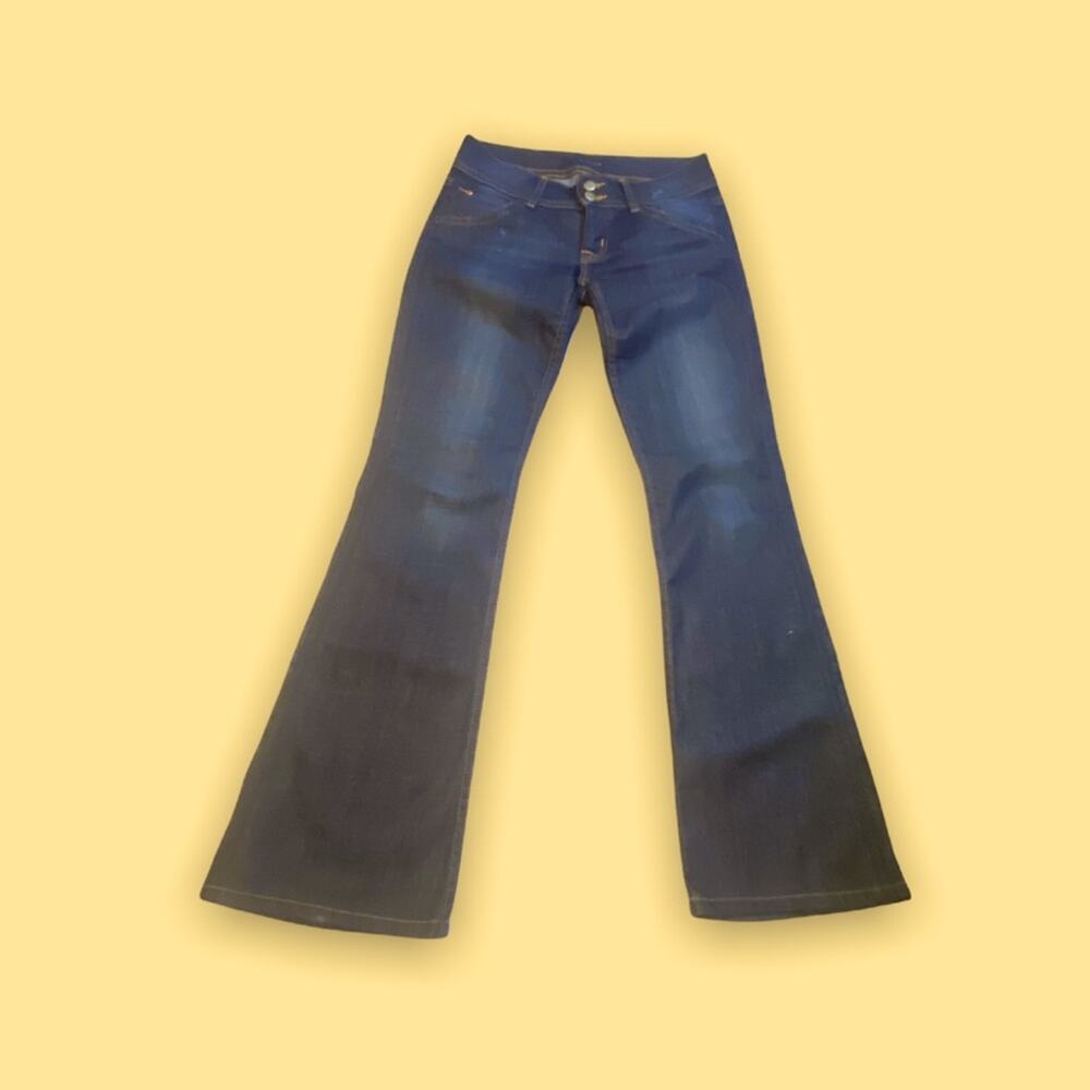 Hudson Old Label Signature Bootcut Blue Jeans Dark Wash Double Button Fly 26